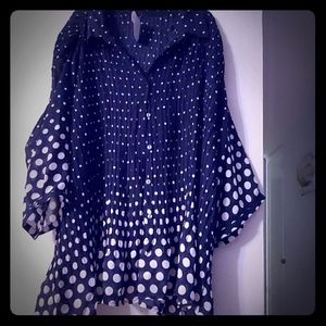 Blouse blue & white